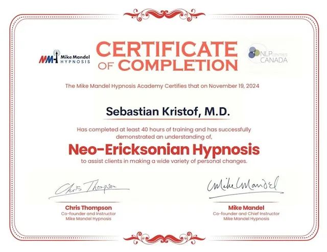 Mike Mandel Hypnosis Academy Certificate